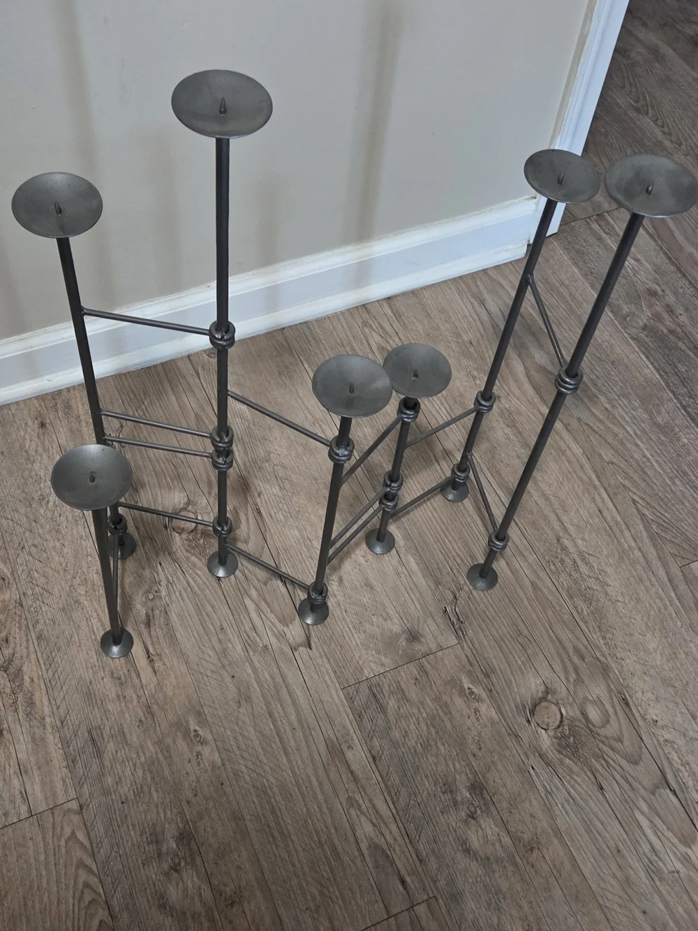 Vintage Black Multi-Arm Metal Candle Holder